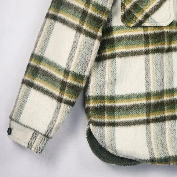 Lee Wald Weatherpal Plaid Wool Shirt Jacket Men's M Fleece Lined Vintage